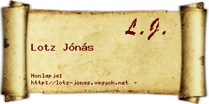 Lotz Jónás névjegykártya